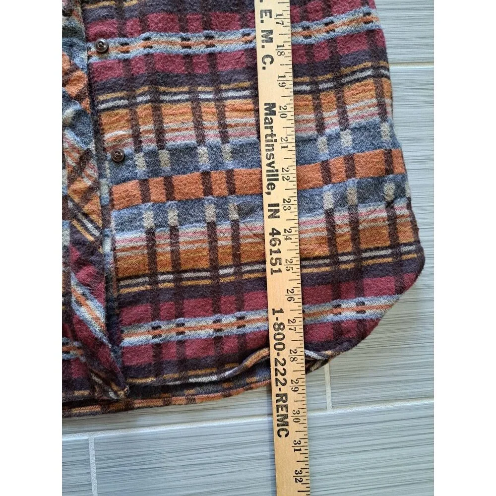L.L. Bean Signature XS R Multicolor Plaid Button-Up Tunic Shirt Womens Long Slv - Picture 9 of 14